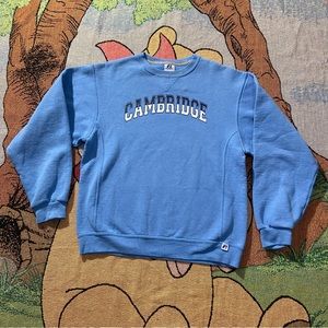 Y2K Cambridge University Light Blue Russel Athletic Graphic Crewneck Size Medium